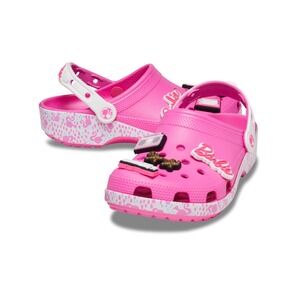Barbie x Crocs Classic Clog Pink Sandals with Jibbitz Charms Women's 12 men's 10